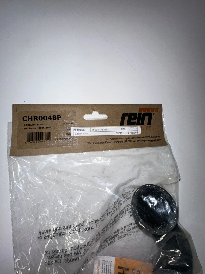 Manguera de refrigerante del radiador CRP CHR0048P se adapta a 99-02 BMW Z3 2,5 L-L6 Foto 2 de 2
