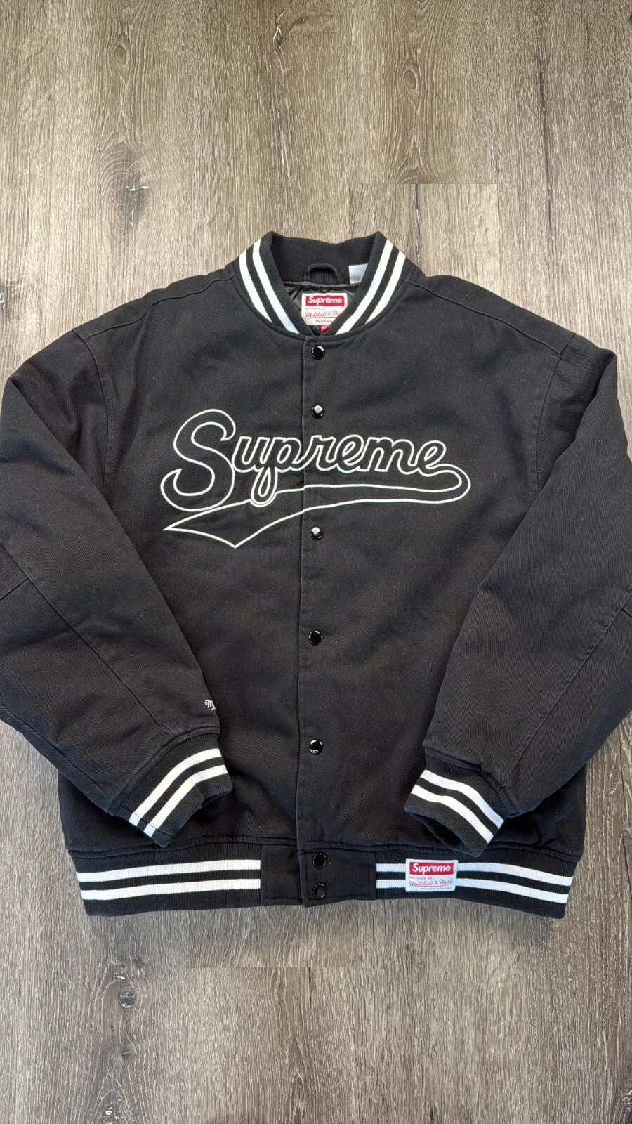 XLarge   Veste universitaire en sergé Supreme x Mitchell & Ness 