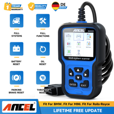  2025 ANCEL BM500 Profi Alle Systeme OBD2 Diagnosegerät ABS EPB SAS für BWM DE