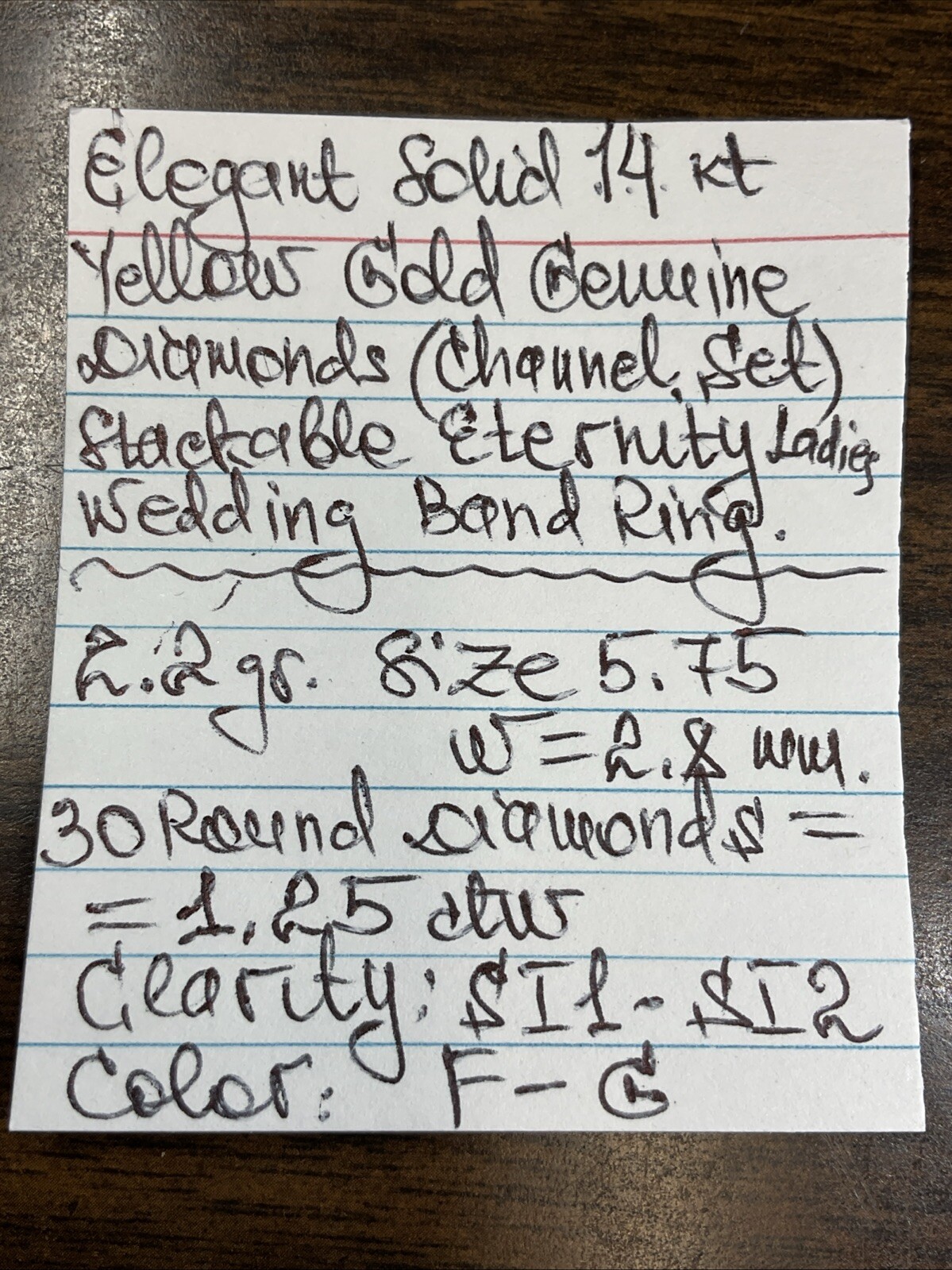 Solid 14kK Yellow Gold Diamonds STACKABLE ETERNIT… - image 21