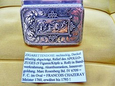 RARIT&Auml;T : GOLDSCHMIED CHAZERAY, FRANCOIS = 1760/1770 SILBER-DOSE mit APOLLO-ZUG