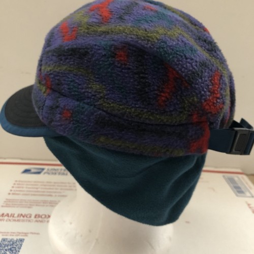 Patagonia Pristine 90's Vintage Rare Fleece Duckbill Ear Flap Hat Medium Unisex - Picture 12 of 14