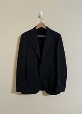 Drake’s London New Tropical Merino Wool Tailored Jacket Blazer Charcoal Grey 44