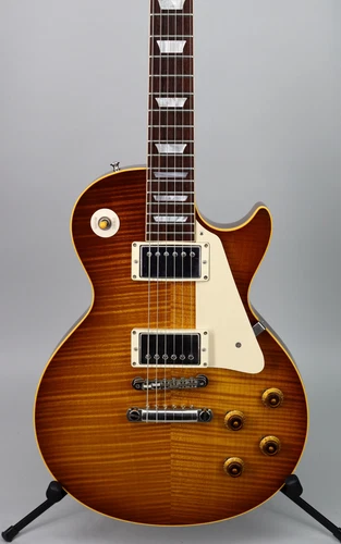 Used 2001 Gibson Custom Historic 58 Les Paul AAAA-Flame Maple Top Iced Tea Burst