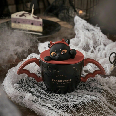 China Starbucks 2021 Halloween Black Cat With Wing 13oz Mug
