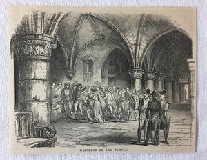 1852 magazine engraving ~ NAPOLEON IN THE TEMPLE