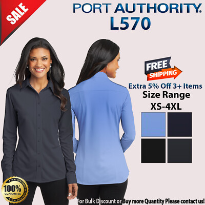 Port Authority L570 Ladies Dimension Knit Dress Shirt - White, XS