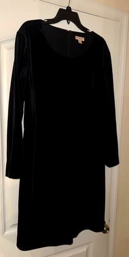 Brooks Brothers, ABITO donna vintage BROOKS BROTHERS nero in pile manica lunga (taglia XL)