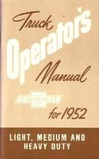 1952 Chevrolet Truck All Models Owners Manual