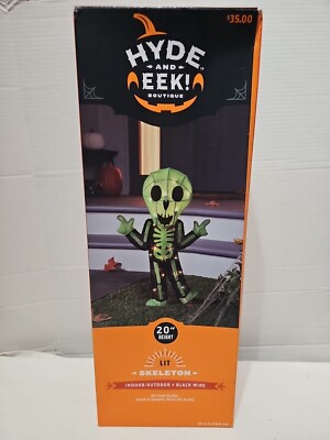 NIB Hyde & EEK! Boutique Incandescent 20'' GREEN Skeleton~Indoor/Outdoor