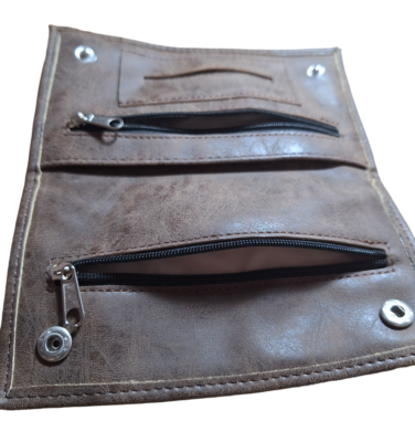 Cigarette Pouch Dark BROWN Tobacco Roll up Paper Smoking Case Bag Holder  Buttons