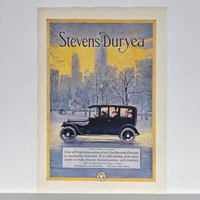 1914 Stevens Duryea Vintage Car Ad American Auto Motor Vehicle Chicopee Falls MA