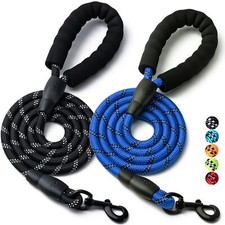 2 Pack Dog Leash 4/56 FT Heavy Duty Nylon Rope Pet Leashes with Comfortable P...