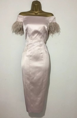 coast feather dress pink