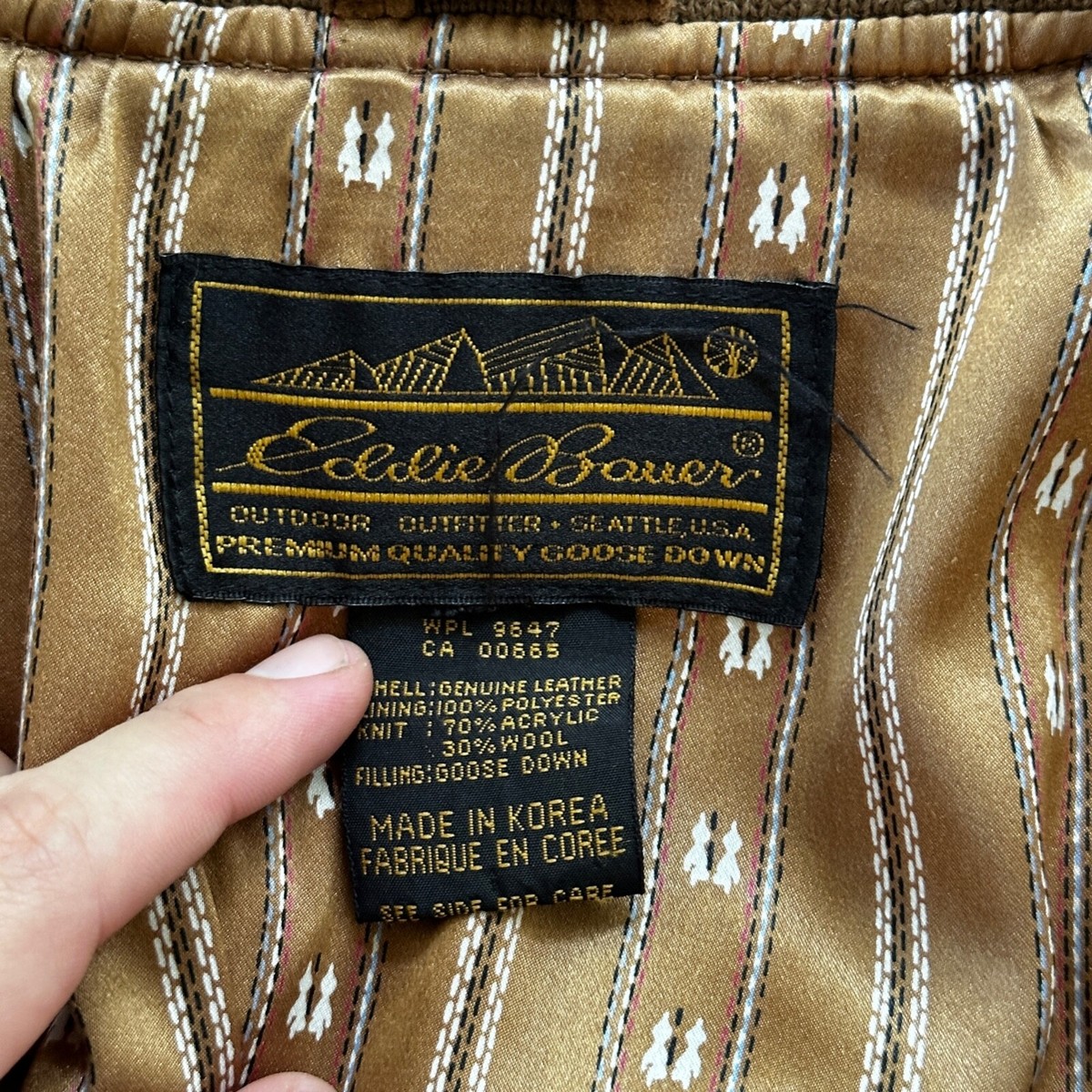 VTG 90s Eddie Bauer Jacket Brown Genuine Suede Leather Goose VTG 90s Eddie Bauer Jacket Brown Genuine Suede Leather Goose