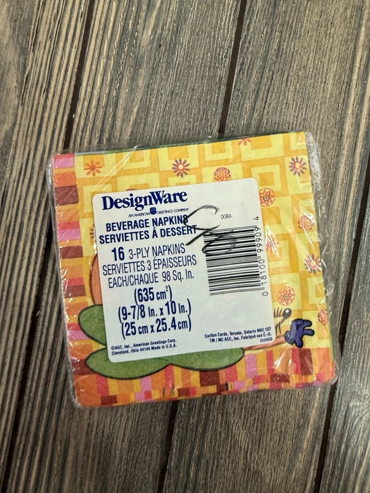 Servilletas para bebidas de colección Dora The Explorer DesignWare de 3 capas 16 unidades 9,75" X 9,7 Foto 2 de 2