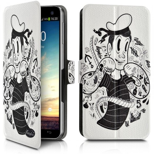 Coque Portefeuille 360° Pour Doogee BL5500 Lite Avec écouteurs - Motif Smile, Cuir Artificiel