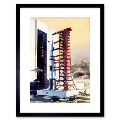 Space Science Rocket Launch Life Magazine Page Framed Print 12x16 Inch