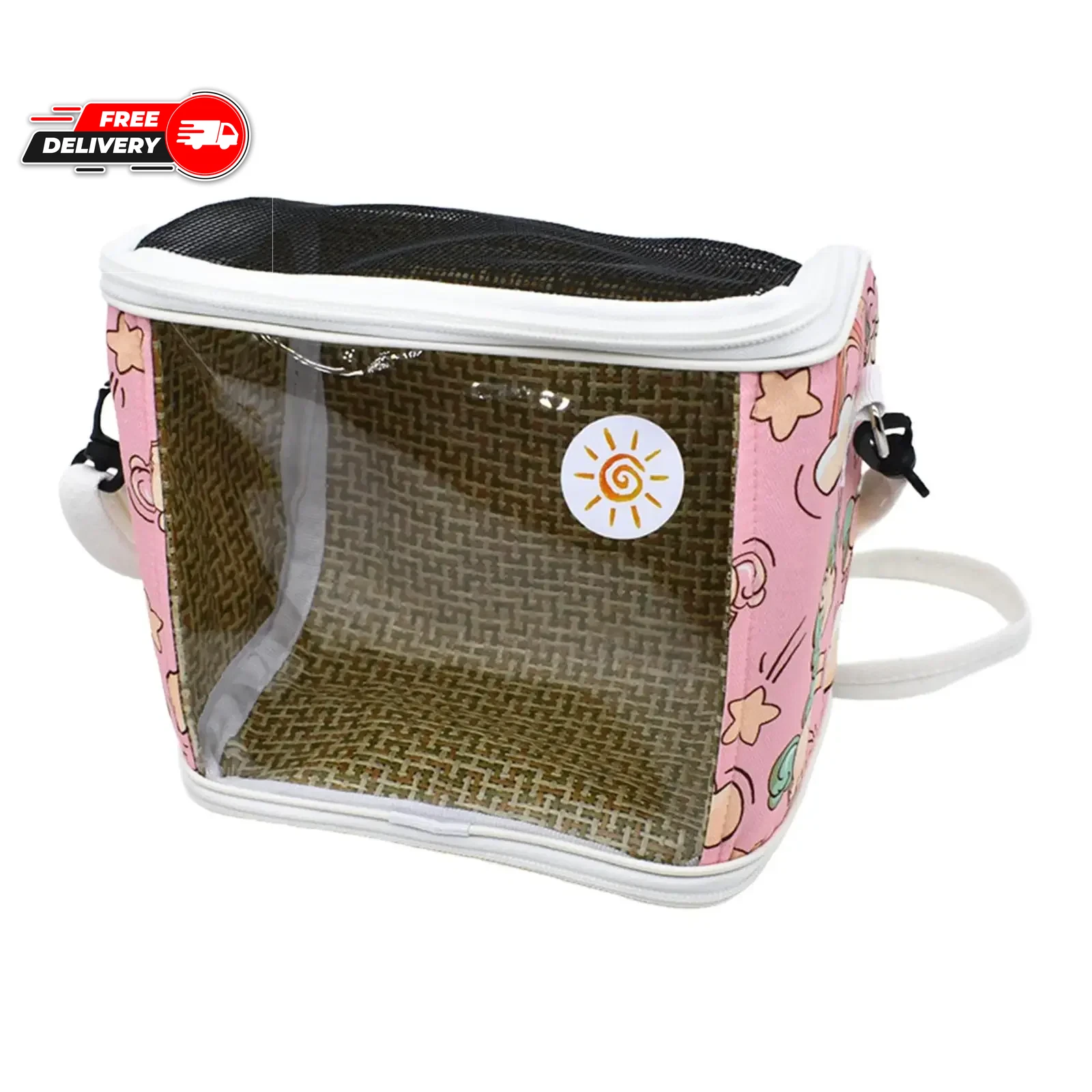 Transparent Breathable Bird Carrier Bag for Parrots & Small Pets 21x21x6cm