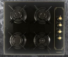 STAYLUX PIANO COTTURA VETRO NERO 60 RUSTICO VINTAGE MANOPOLE ANTICO GHISA