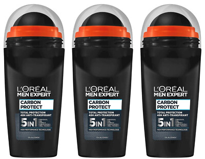 Loreal Men Expert Carbon Protect Deo Roll-On Deoroller 48h Deodorant 3x 50ml NEU