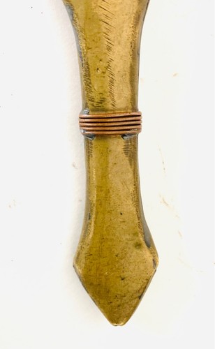 Vintage 19-20th Century Syrian Jambiya Dagger W/Engraved Brass, Beaded Scabbard - Picture 18 of 22
