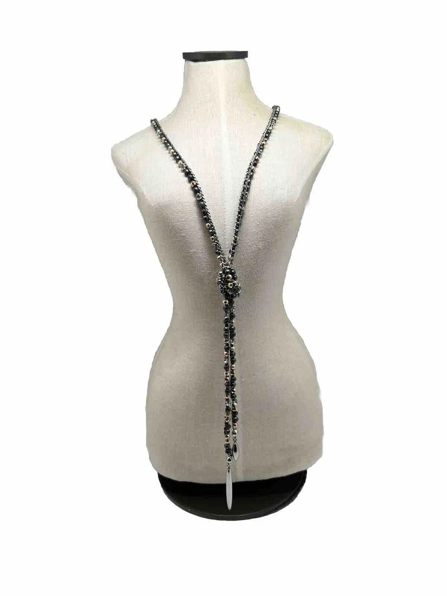 COOLSTEELANDBEYOND Boemo Chic Collana Lariat Statement Collana Frangia