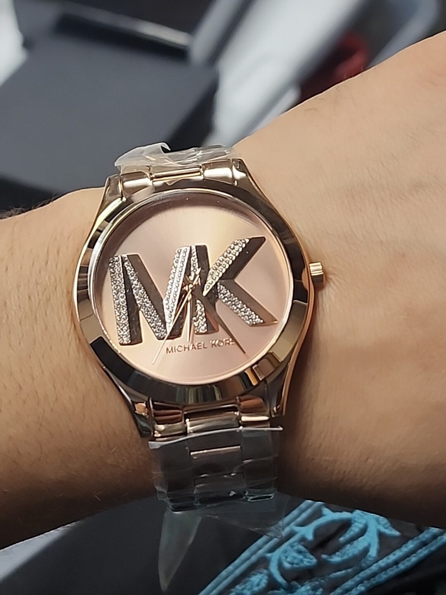 Michael Kors SLIM RUNWAYローズゴールド Slim Runway Gold-Tone Curb-Link Watch | Michael Kors [US]