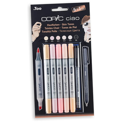 COPIC Hobbymarker ciao 5+1 Set Hautfarben Marker Skizzen Comic Manga Fineliner