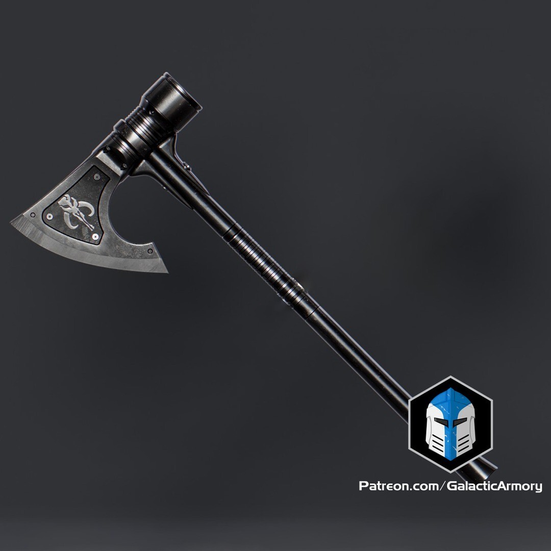 Custom 3D Printed Mandalorian Axe Replica Prop 1:1 (Painted)