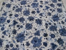 Timeless Treasures Quilt Craft Fabric Blue Floral Anabelle C8256 New 1 Yard