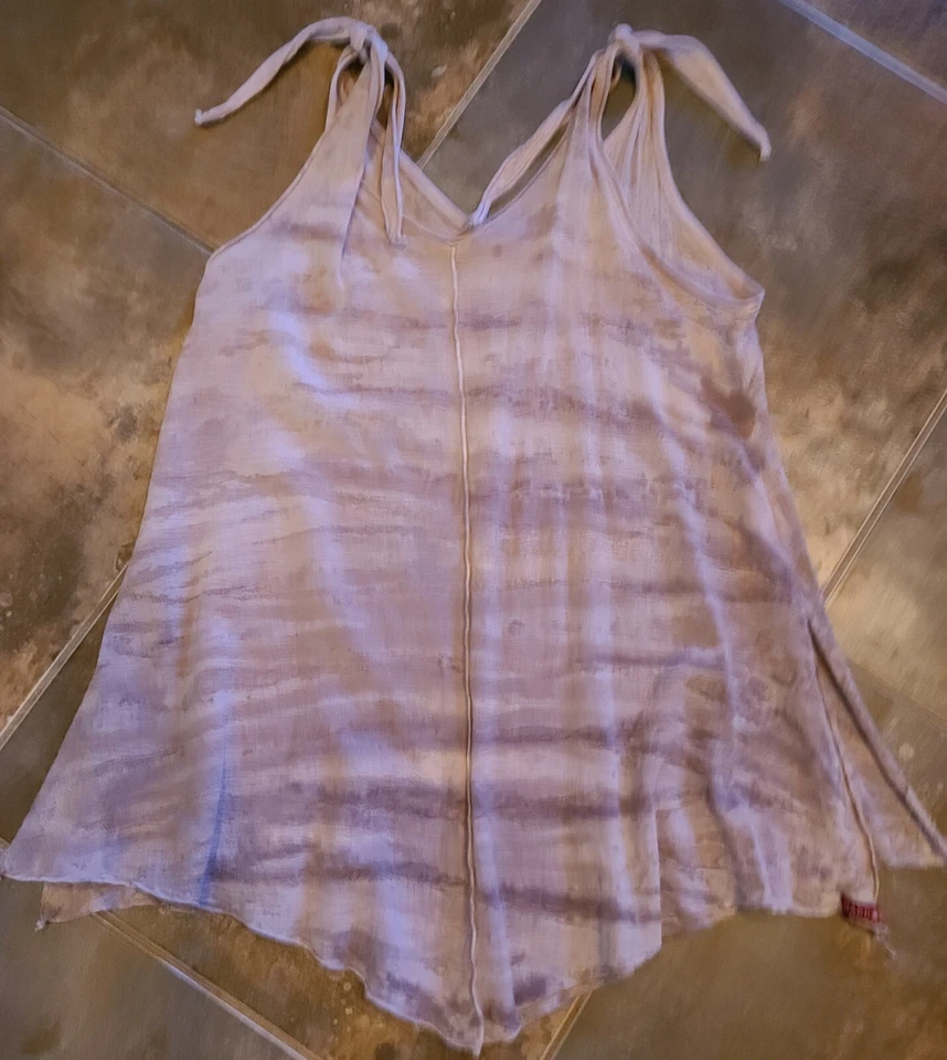 Camiseta sin mangas HARD TAIL Forever Tie Dye Swing aberturas laterales púrpura YOGA RARA bohemia S Foto 2 de 4