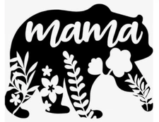 Vinyl Decal for Window - Mama Bear (Floral)