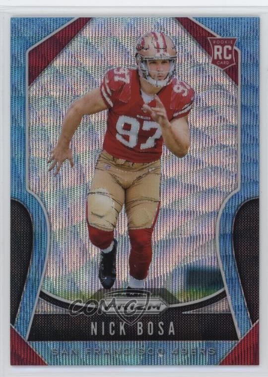 2019 Panini Prizm Rookies Blue Wave Prizm 58/199 Nick Bosa #311 Rookie RC 1e5k