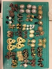 Vintage Costume Jewelry Lot 30+ Pairs Earrings Clip On Pierced Fashion Bulk