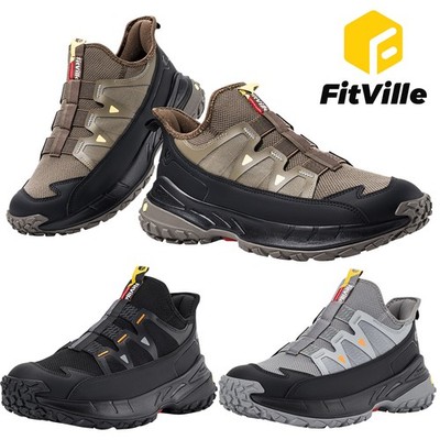 FitVille Mens Wide Width Slip-on Hiking Walking Shoes Non Slip Outdoor Sneakers