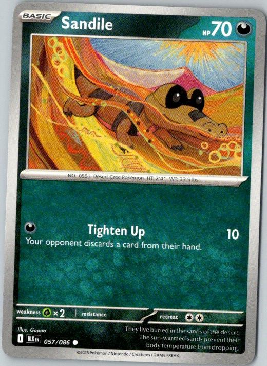 Sandile Black Bolt Pokémon TCG