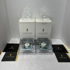 Luminara Flameless Tea Light Candle w/ Blue Berry Glitter Lot Of 2, & Remote