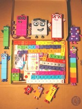 Number Blocks Hand2Mind Action Figures 1-10  Mathlink Cubes, Toy Lot