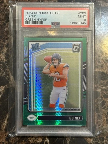 2024 PANINI DONRUSS OPTIC #209 BO NIX GREEN HYPER PSA 9 Mint Rookie RC