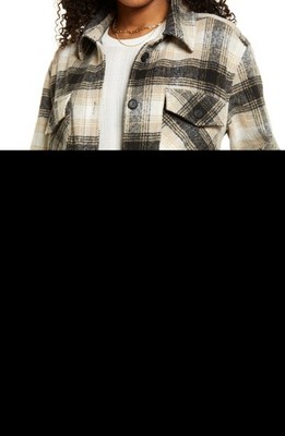 Thread & Supply Shirt Jacket in Black Tan Plaid, Size X-Small
