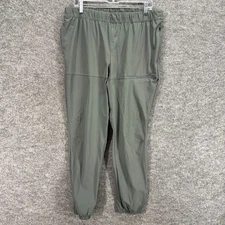 All In Motion Pants Women L Large Gray High Rise Convertible Flat Front Chino