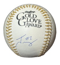 Javier Sanoja Autographed Gold Glove Award Baseball JSA COA Miami Marlins