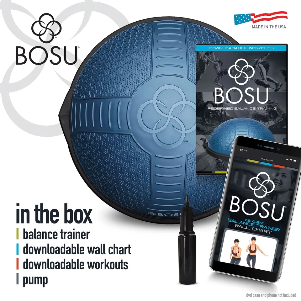 Bosu Home Balance Trainer for Strength, Flexibility, & Cardio Workouts(Open Box) - Image 3 of 4