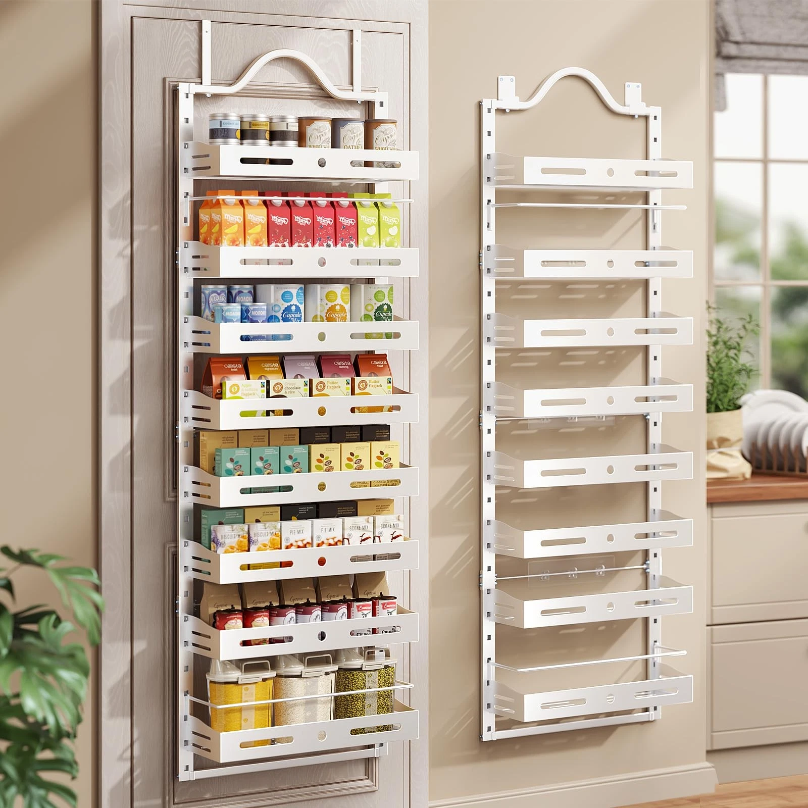 Freexployer 8Tier Over The Door Pantry Organizer, Large 2 IN 1 Wall Mount or ...