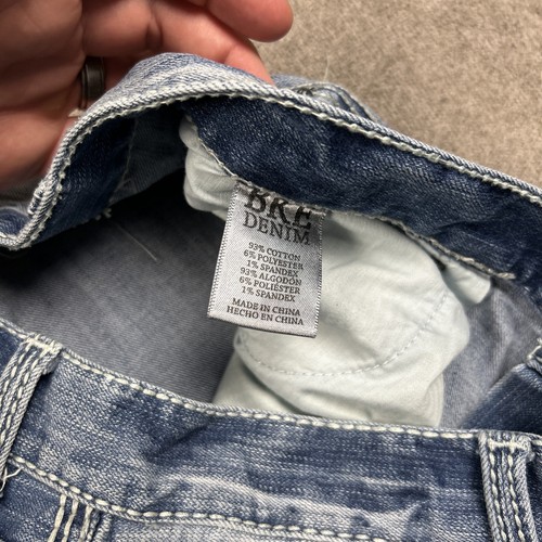 Pantalones de mezclilla BKE con hebilla Tyler pierna ancha recta para hombre 33L 33x33 azul claro - Imagen 4 de 10