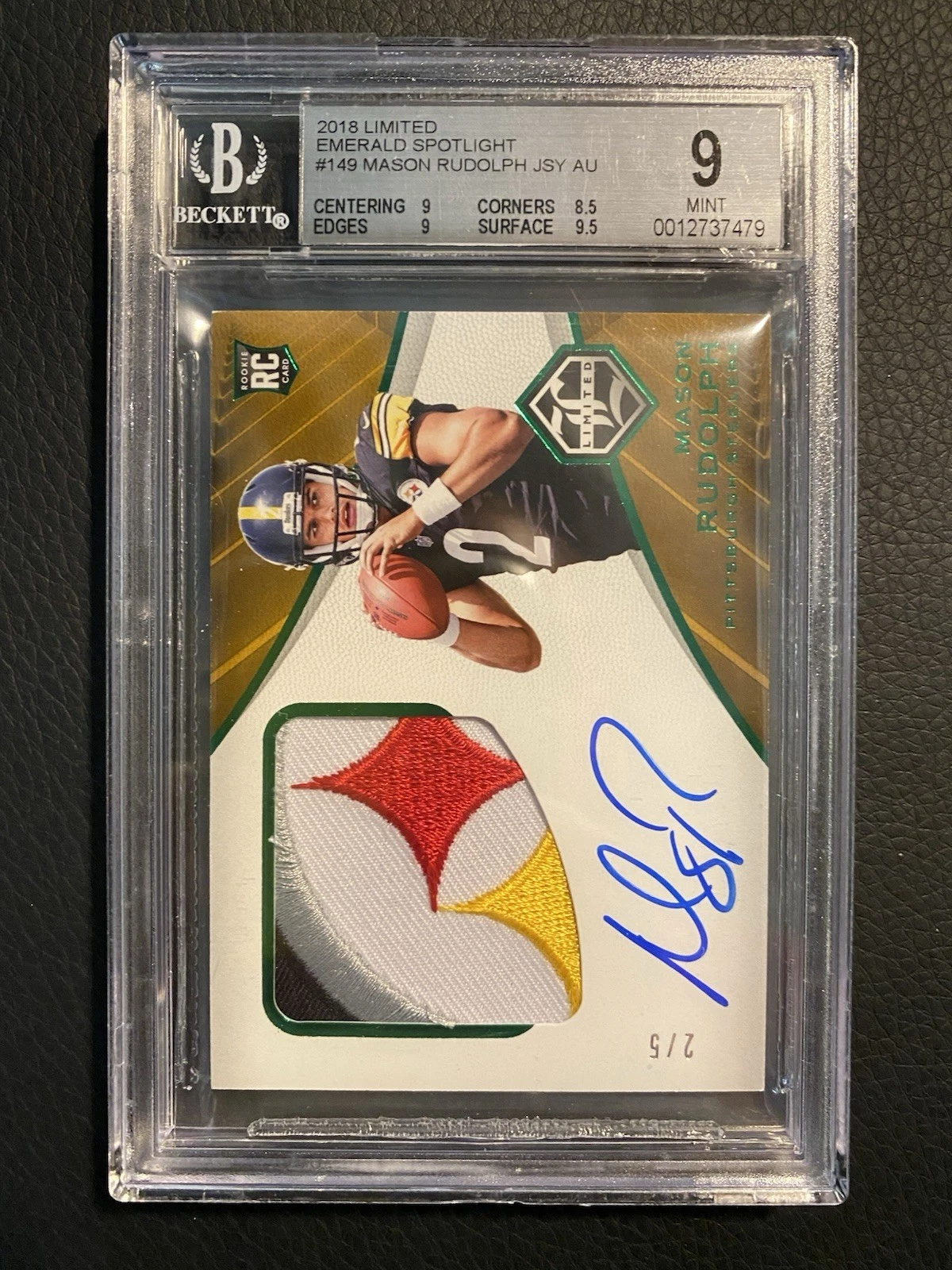 Mason Rudolph Panini Limited #149 Patch Autograph-Ruby Spotlight