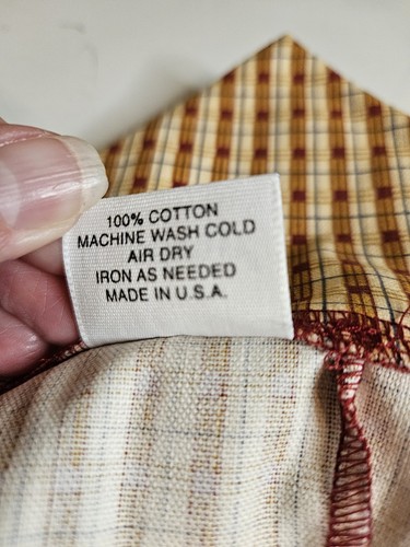 Longaberger Fodera Tessuto Casale Frutteto Plaid 2173396 Rosso Beige - Foto 6 di 8