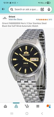 Star Orient Fab0000db Orient Tri Star Automatic Black Dial Unisex