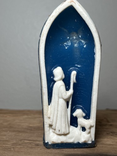 VINT. GURLEY CHRISTMAS CANDLES W/ LABEL SHEPHERD & LAMB RARE, Unlit